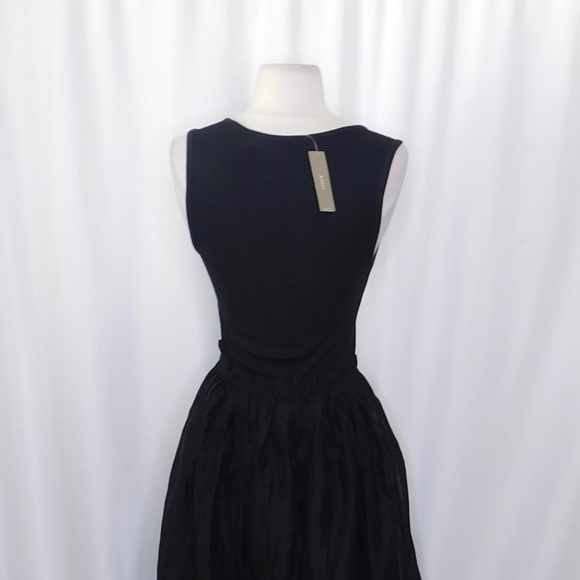 NWT!! J. CREW Gathered Waist Mixy Dress Solid Black Midi Tank Crinkle X-Small - Picture 9 of 15